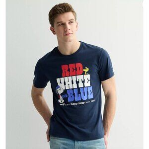 Men's Peanuts Snoopy Red White and Blue Good Grief Tee Size XL NWT